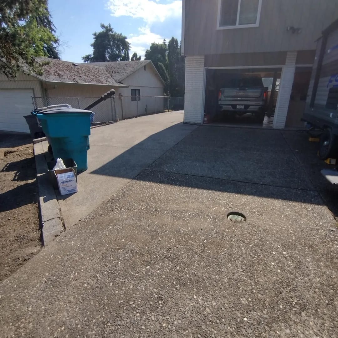 Driveway and carport apron after a Curb Appeal power wash